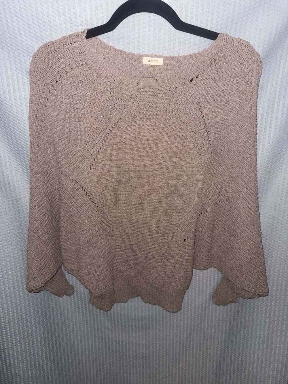 debut Sweater Size S Brown Dolman Sleeve Knit Pullover